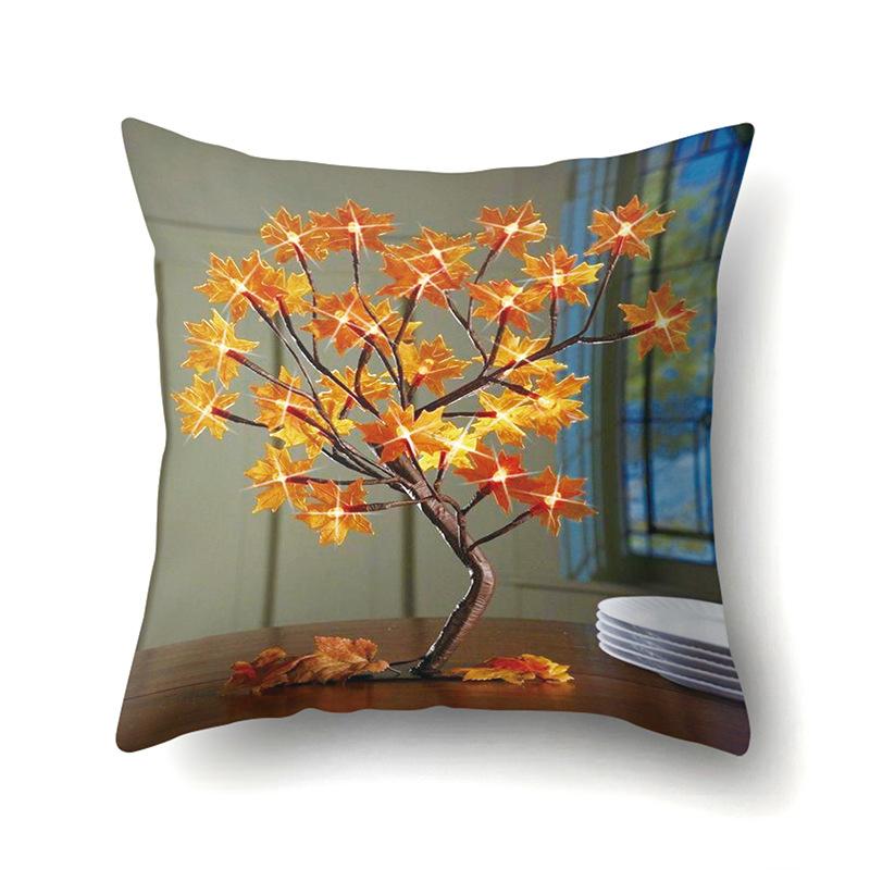 

Наволочка на День благодарения Благословение Кленовый лист Тыква Наволочка на диванную подушку Офис Дом Гостиная Наволочка 45x45 without pillow core