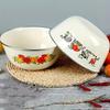 Vintage Floral Enamel Bowls  Sturdy Round Freshness Preservation Bowl for Fruits, Vegetables, Salads, and Dry Food