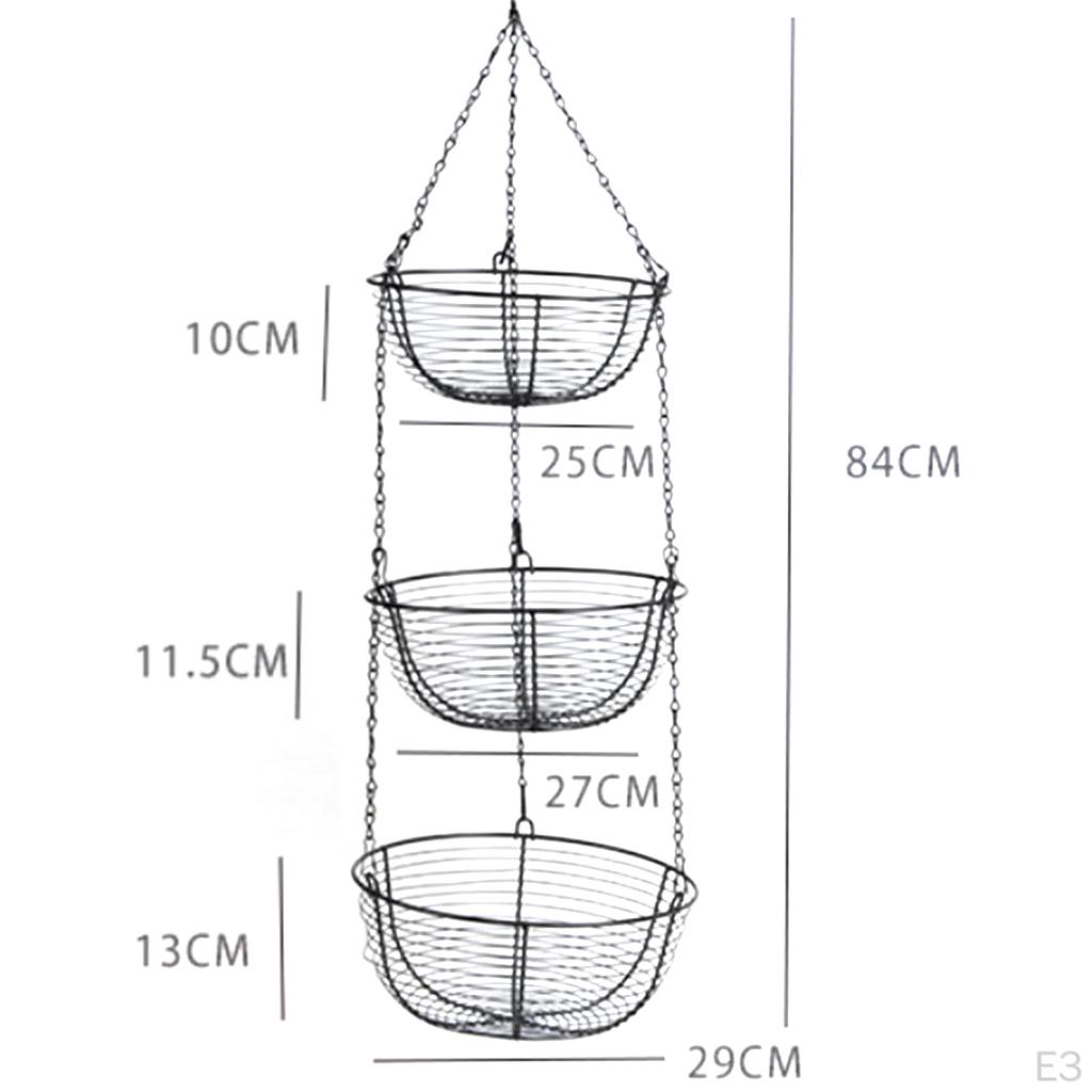 Hängender Obstkorb aus Eisen im Retro-Stil, Organizer-Halter für