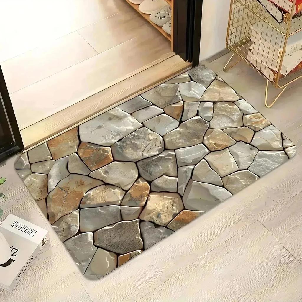 1PC Cowhide Pattern Kitchen Rug Non-Slip Door Mats Pop design Bathroom Rug Bath Mat Carpet for Home Sink Laundry Decor