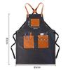 Retro-Style PU Leather Multi-Function Smock for BBQ, Gardening & Auto Repair