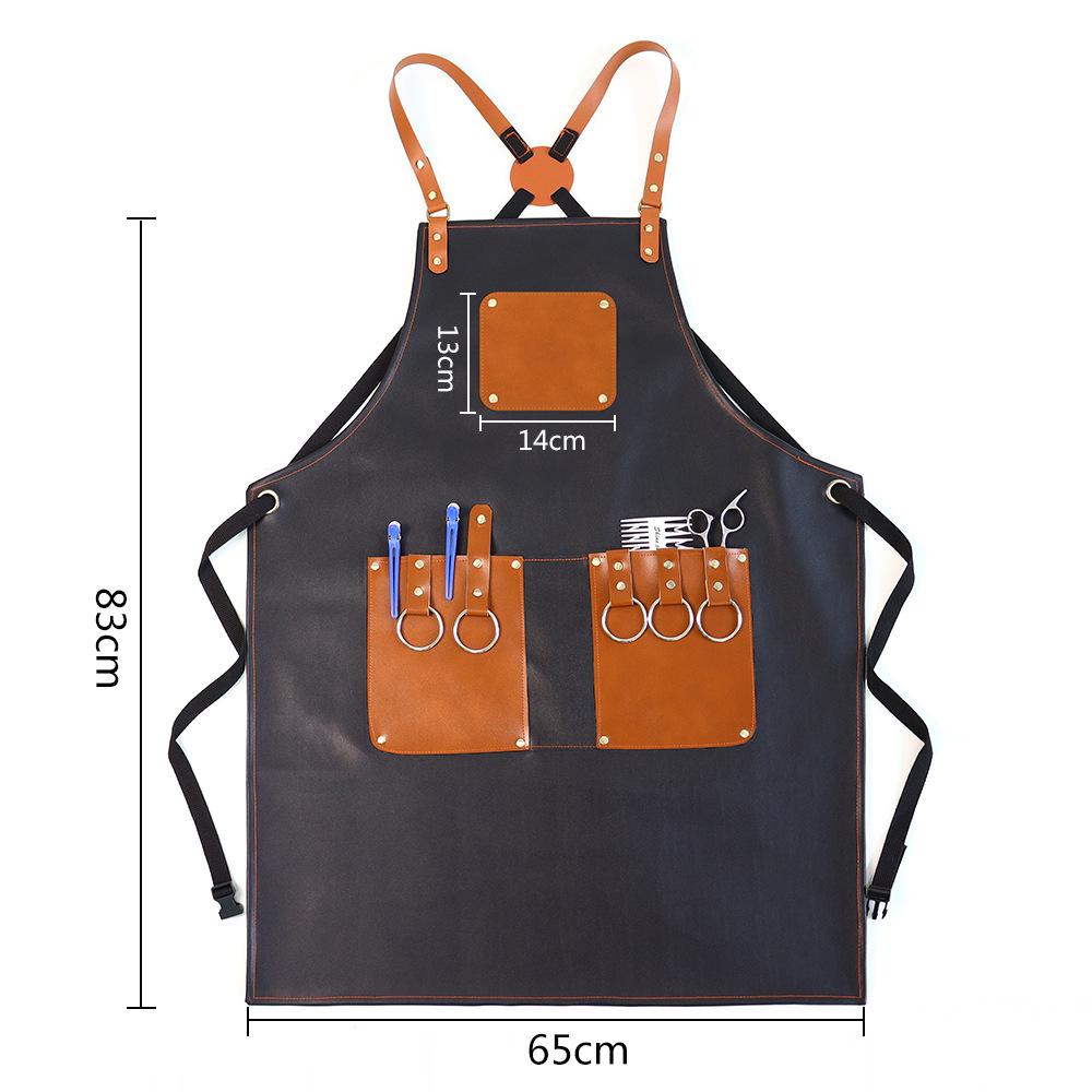 Retro-Style PU Leather Multi-Function Smock for BBQ, Gardening & Auto Repair