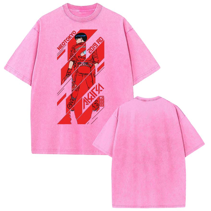 

Anime Akira Graphic Tshirt Shoutarou Kaneda Washed Oversized T Shirt Men Women Cotton Clothing Summer Cozy Short Sleeve Tee Top S