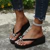 Fashion 2025 Fashion Flip Flops with Bow Knot for Women Summer Wedges Clip-Toe Sandals for Woman Daily Non Slip Lightweight Slides Mujer