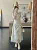 2026 Summer Floral Print Qipao Dress - Slimming Waist, Gentle Style Women's Skirt