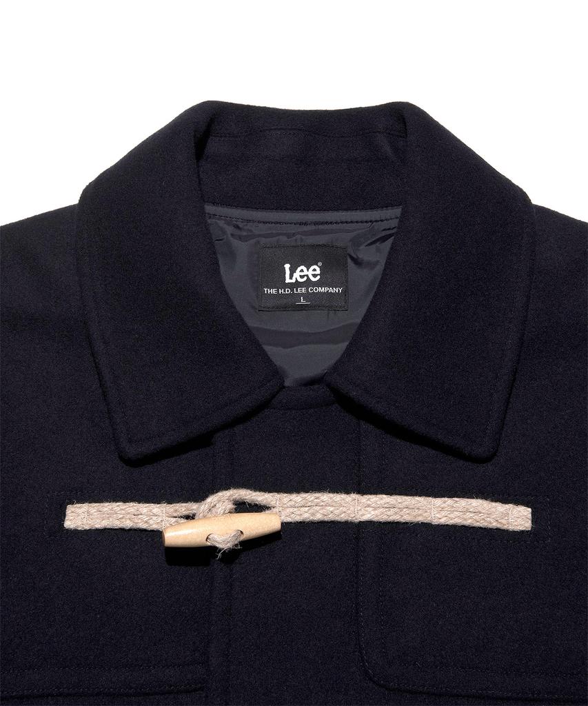 Lee Wool Blend Long Duffle Coat Navy
