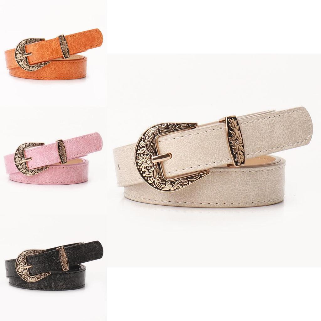 Stylish Vintage Womens Belt With Alloy Buckle And Customizable Fit For Daily Use