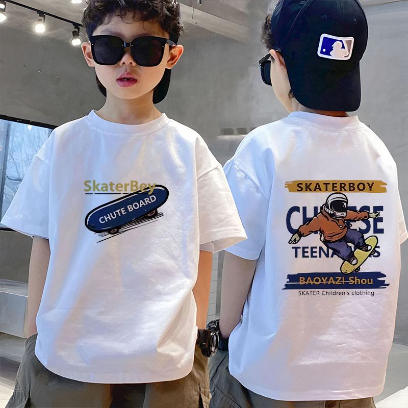 Cotton Children's Clothing, Boys' T-shirts, Short Sleeves, Summer Children's Mid Size Boys' Tops, Half Sleeves, Summer Fashion Trend