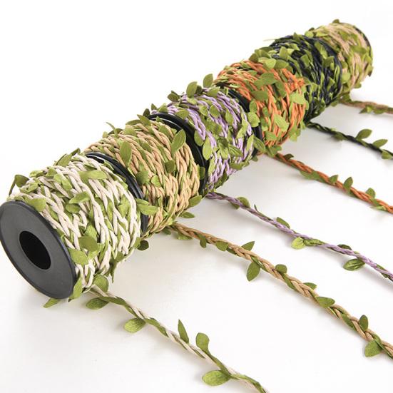 Corda Di Canapa Con Foglie Artificiali, 10 Metri, Iuta E Poliestere, Per Decorazioni Fai Da Te, Ghirlande E Confezioni Regalo