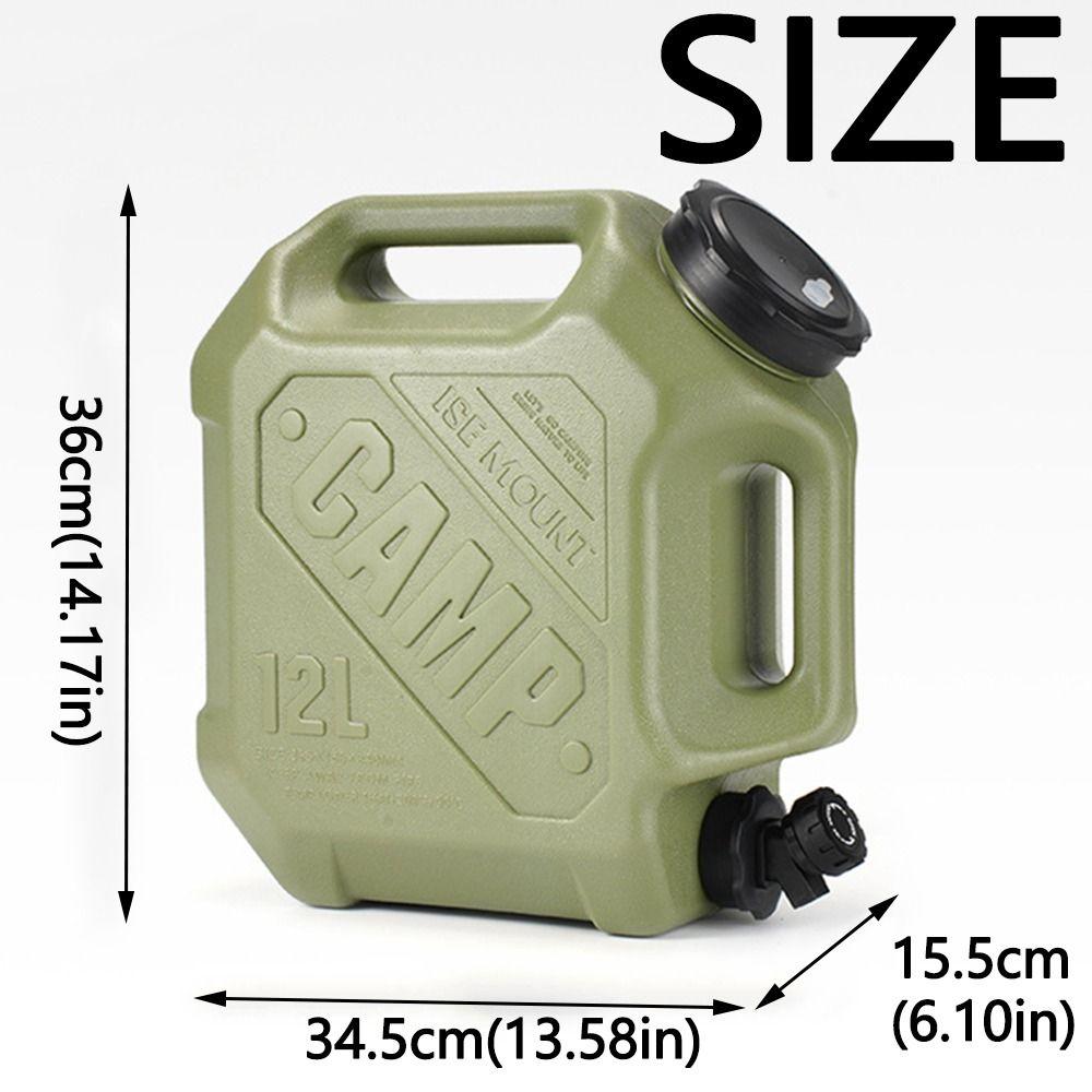 12L Water Storage Container Portable Camping Water Tank Outdoor Drinking Bucket  Travel Supplies