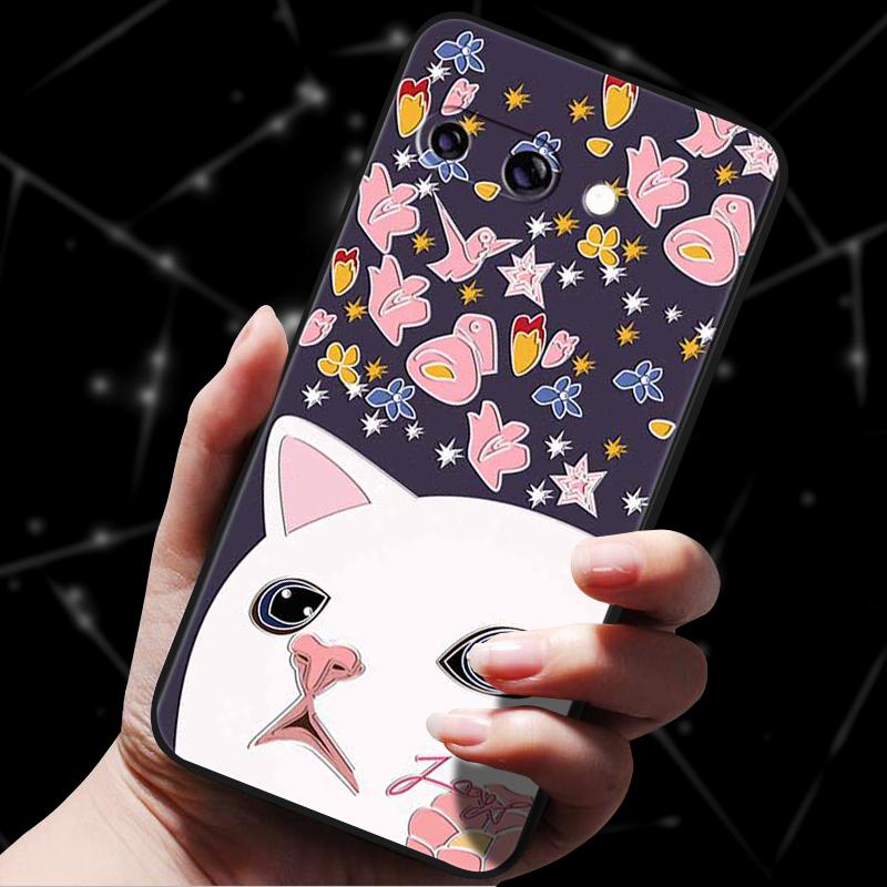 For Google Pixel 9A 5G Case 3D Relief Flower Emboss Soft Silicone various Flower Cartoon Cat Cover For Google Pixel 9a TPU Cases
