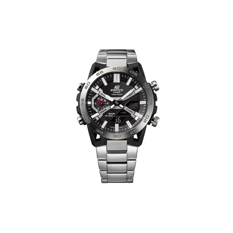 CASIO EDIFICE 100 meters waterproof Quartz Steel Strap men s watch black ECB-2000D-1A