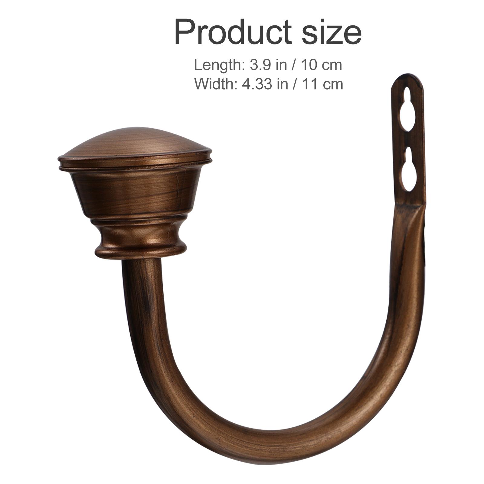 

2 шт. Крючки для штор Настенные U-образные держатели Для домашнего декора Многоцелевые Железные вешалки Спальня Ванная Кухня Гараж коричневый