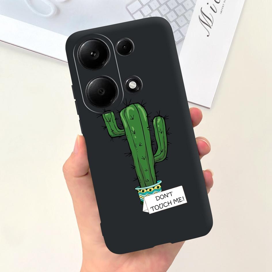 For Xiaomi Redmi Note 13 Pro 4G 2024 Case Cute Love Heart Cactus Soft Matte TPU Cover For Xiaomi Poco M6 Pro 4G Note13 Pro Coque