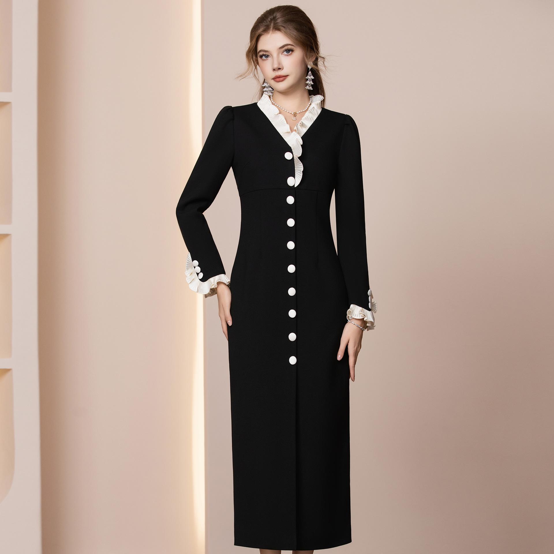 

Zhi Li 2026 Spring Women s Luxury Slim Fit Long Hip Wrap Dress Small
