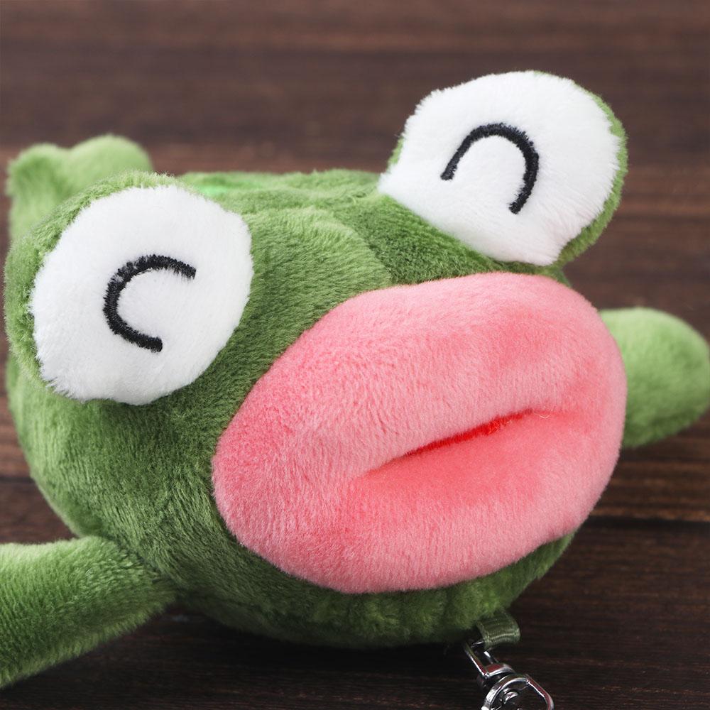 Stuffed Animals Car Key Ring Soft Toy Plush Keyring Big Mouth Frog Doll Plush Keychain Stuffed Toys