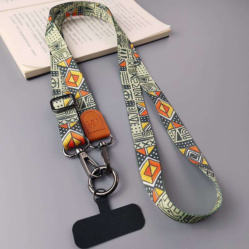

Retro Pattern Crossbody Cell Phone Lanyard Adjustable Hanging Neck Mobile Phone Strap Lanyard Pendant With Universal Card Gasket