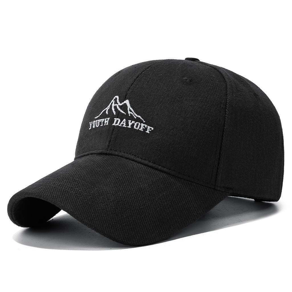 Four-Season Twill Cotton Embroidered Peak Baseball Cap, Fashionable Minimalist Peaked Cap, Outdoor Casual Sun Hat