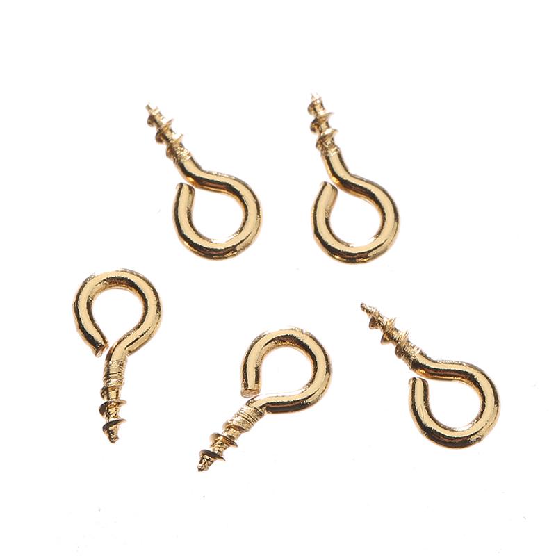 50pcs PVD Never Fade Stainless Steel Pendants Connectors Clasps Pinch Clip Eye Pins Connectors For Diy Necklace Jewelry Findings