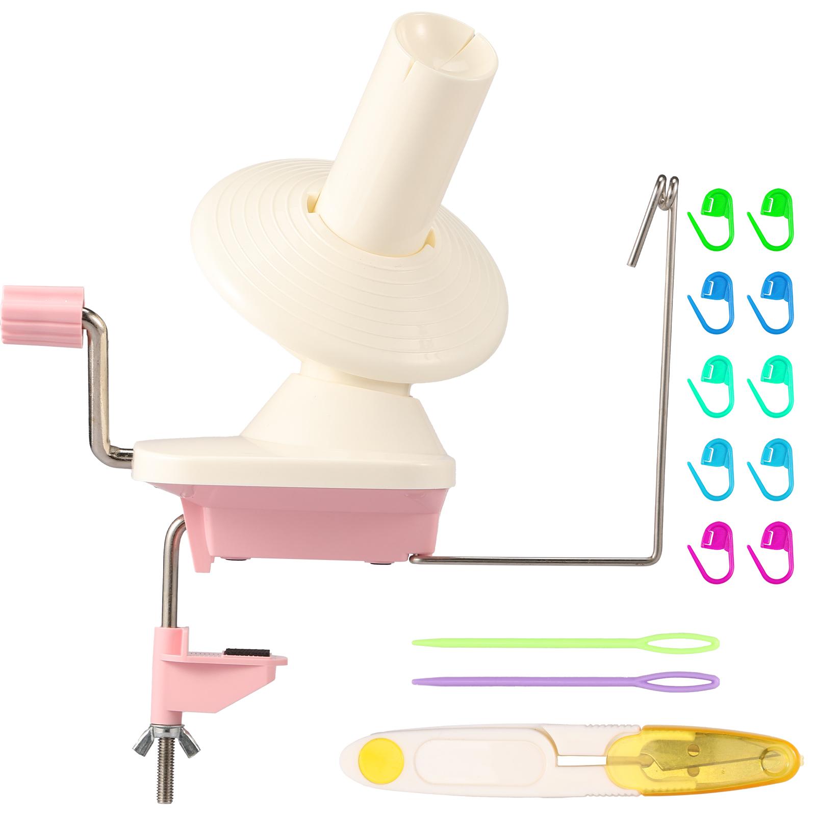 

Yarn Ball Winder Manual Yarn Spinner Efficient Yarn Ball Roller Detachable Yarn Cake Winder Clip on Table Yarn Ball Spinner розовый