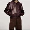 2024 Autumn/Winter European & American Fashion Lapel Tie Long Sleeve Leather Jacket