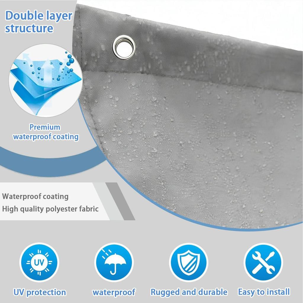 Shade Sail Retractable Lawn UV Block Cover Adjustable Awning Canopy For Gardeners Homeowners Landscapers Renter Pool Side