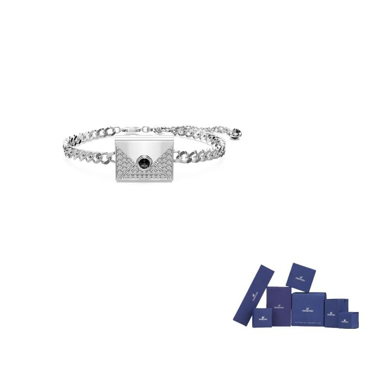 Swarovski Rhodium plated Bracelets Unisex Silver F-Original brand box