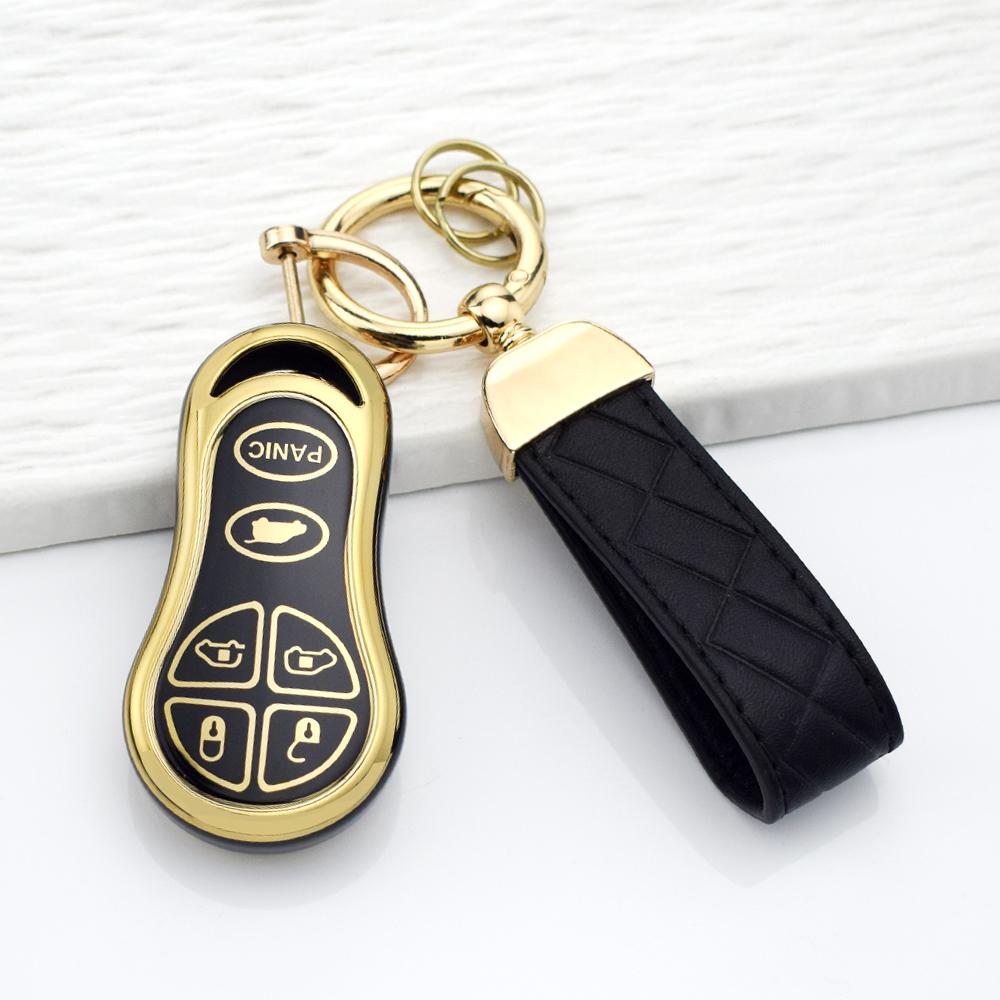 Soft TPU Car Key Fob Case for Dodge Ram Jeep Cherokee Chrysler Voyager Cruiser Dakota Anti-Scratch Remote Key Cover Keychain