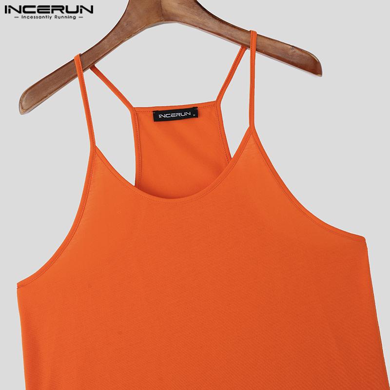 INCERUN Summer Tank Tops Men U Neck Sling Sleeveless Loose Camisole