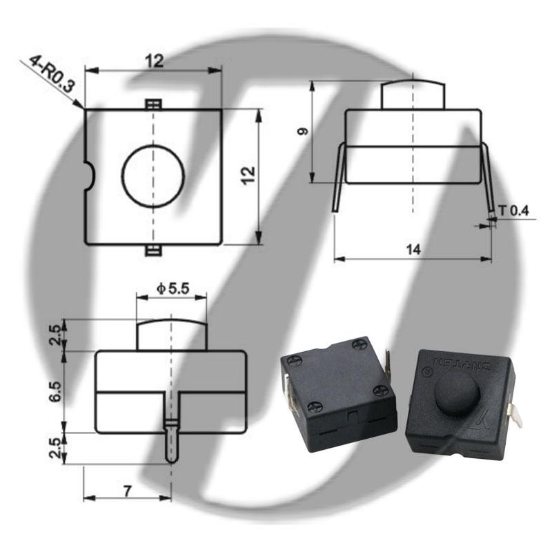 12x12 LED Flashlight Desk Lamp with Self-Locking Power Switch