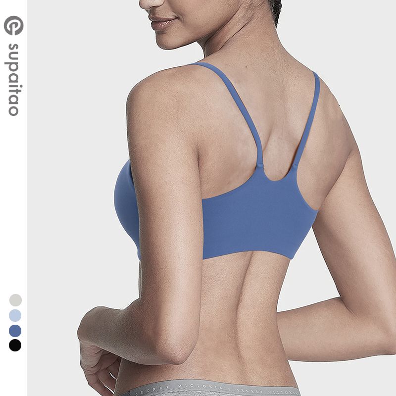 

Supaitao Low Intensity Beauty Back Exercise Underwear Yoga Tank Top Small Slip Top Pilates Inner Wear Seamless Nude Feel Summer Women Asphalt Blue L/8