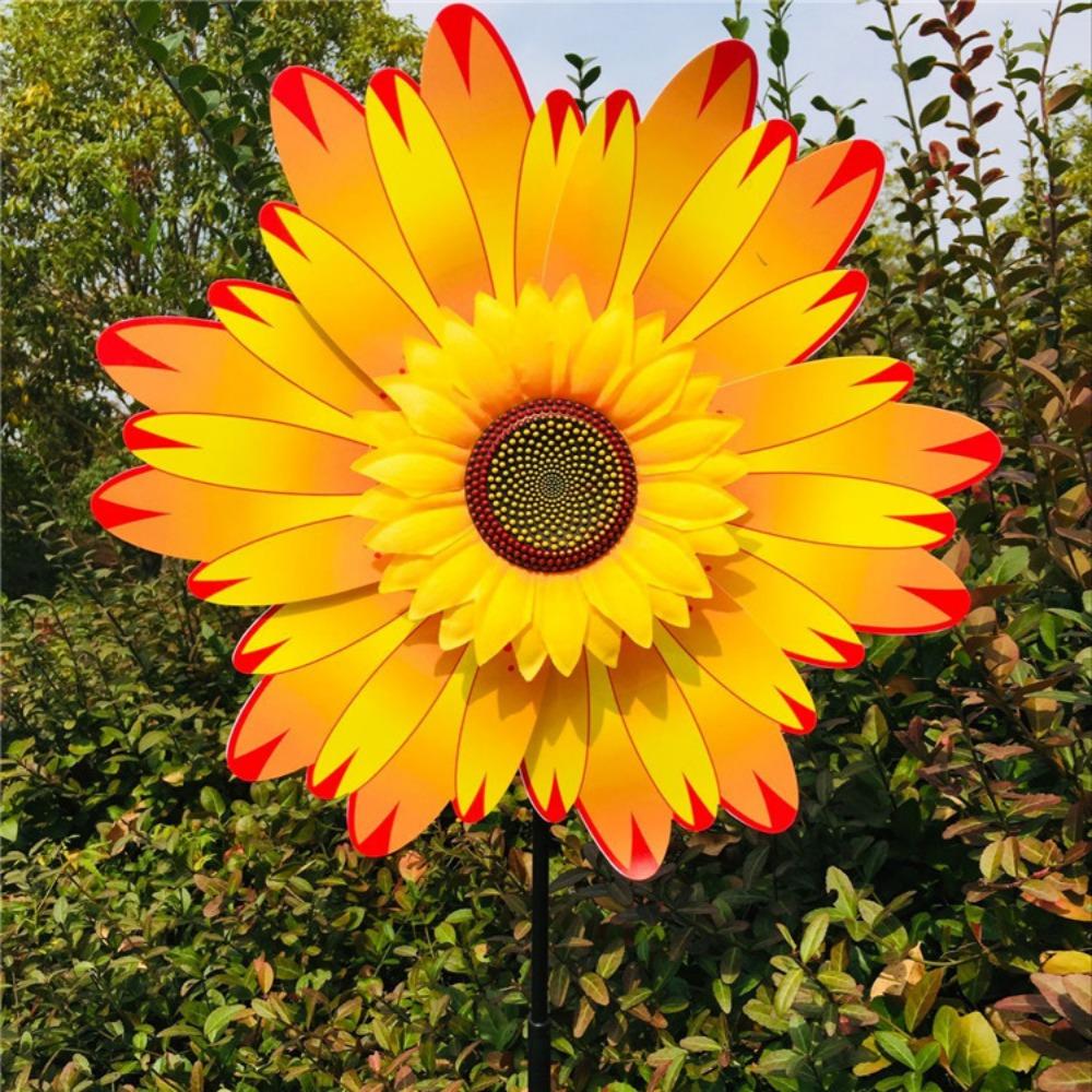 Multistyles Rotating Sunflower PVC Garden Yard Wind Spinner  Outdoor Party Picnic Decor