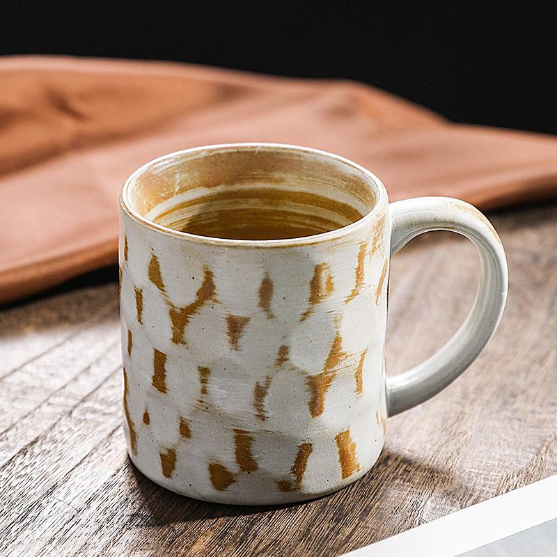 Handmade Cutting Cup Retro Mug Daily Large Capacity Water Cup Coarse Pottery Coffee Cup Home Office Cup