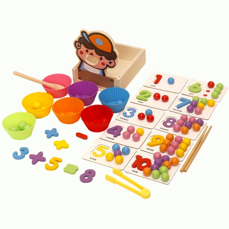 Children s Math Teaching Aids Baby Number Cognition Arithmetic Matching Montessori Early Education Boys Girls Feeding Game