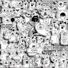 Black & White Puppy Stickers - 70 Cute Cartoon Waterproof Sheets for Journals, Phones, Cases, and Cups