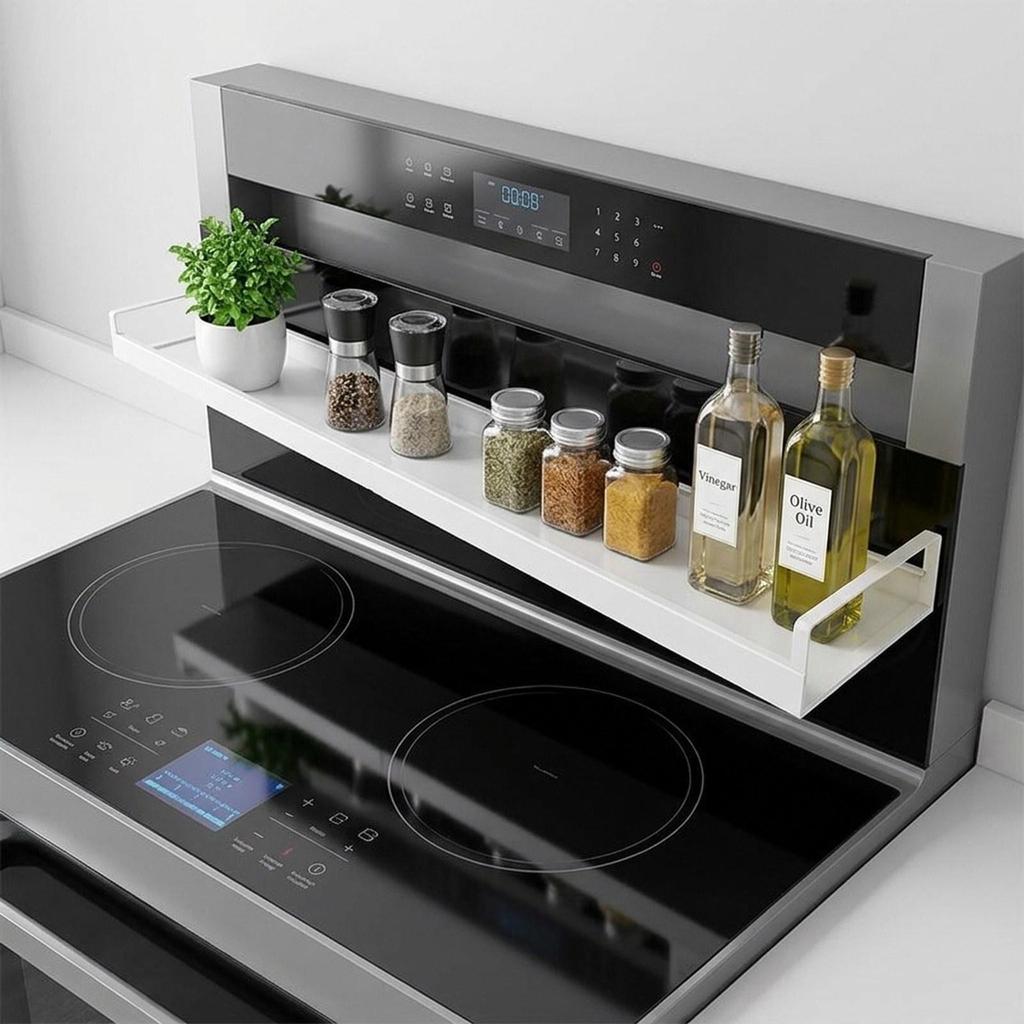 Expandable Oven Shelf Spice Rack Steel Magnetic Seasoning Organizer for Kitchen Stove Accessories