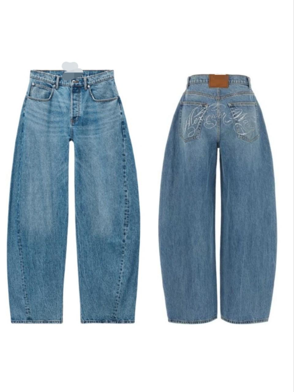 

Премиальные джинсы с широкими штанинами и вырезами Queen, украшенные горячей приклейкой - 25S Нишевый дизайн в форме скимитара 29 синий