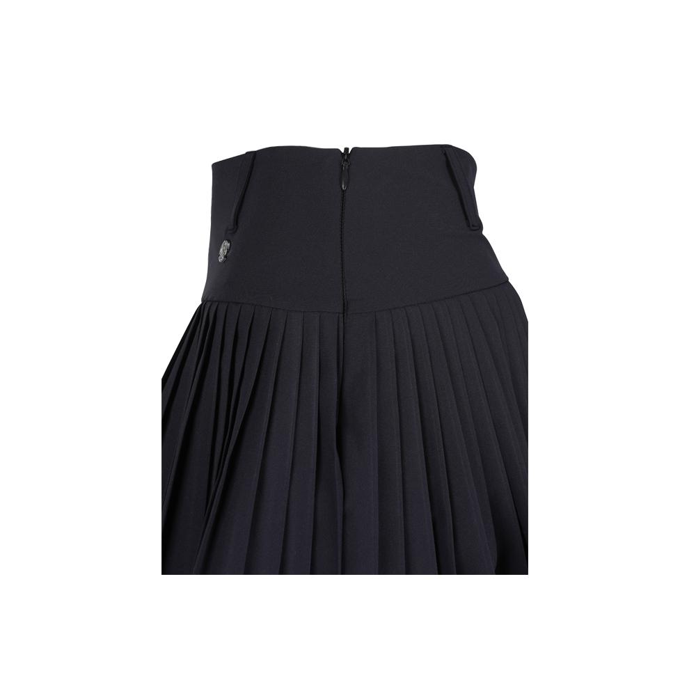 LAUV Flared Pleated Skirt_Navy