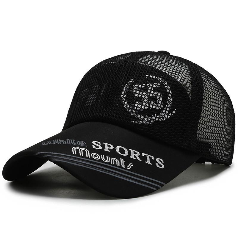 Mount White Sports Letter Printing Mesh Baseball Cap Sun Breathable Protection