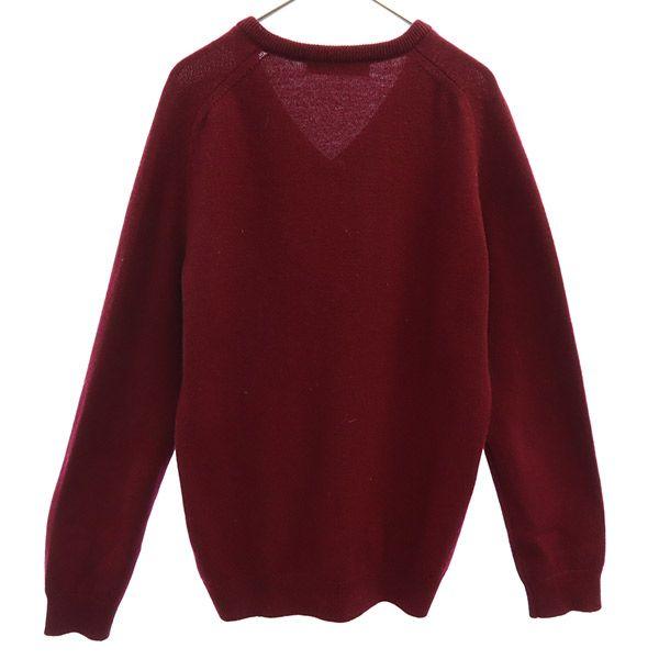 Pringle of Scotland Wool Long Sleeve V Neck Sweater S Red Knit Men's Used