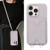 Long Lanyard Vertical Cards Solt Leather Wallet Case For iPhone 15 Pro Max 14 Plus 13 Mini 12 11 7 SE 2022 Crossbody Skin Cover