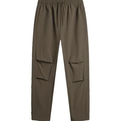 Water-Resistant Loose Straight-Leg Sports Pants Men Bottoms Slate-Brown AYKU689-2