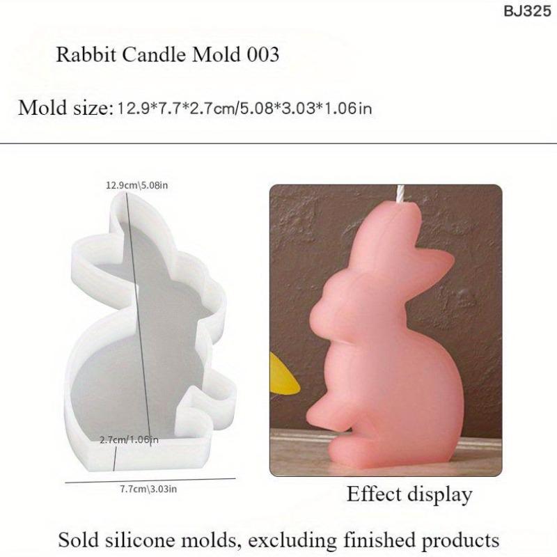 Rabbit Shaped Candle Mold, DIY Easter Bunny Plaster Decorative Ornament Silicone Mold,Suitable for DIY, Holiday and Party Tools