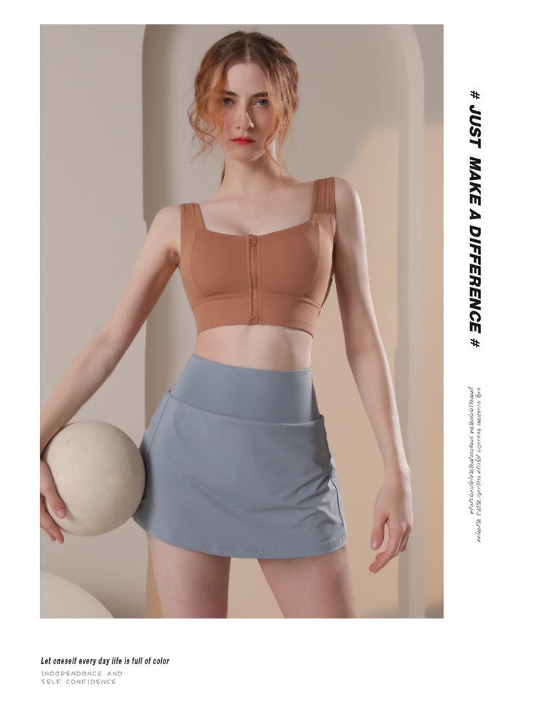 High Support Front Zipper Shockproof Yoga Bra for Running