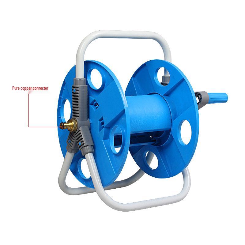 Household Car Wash Hose Storage Cart with Anti-Tangle Reel and Water Gun