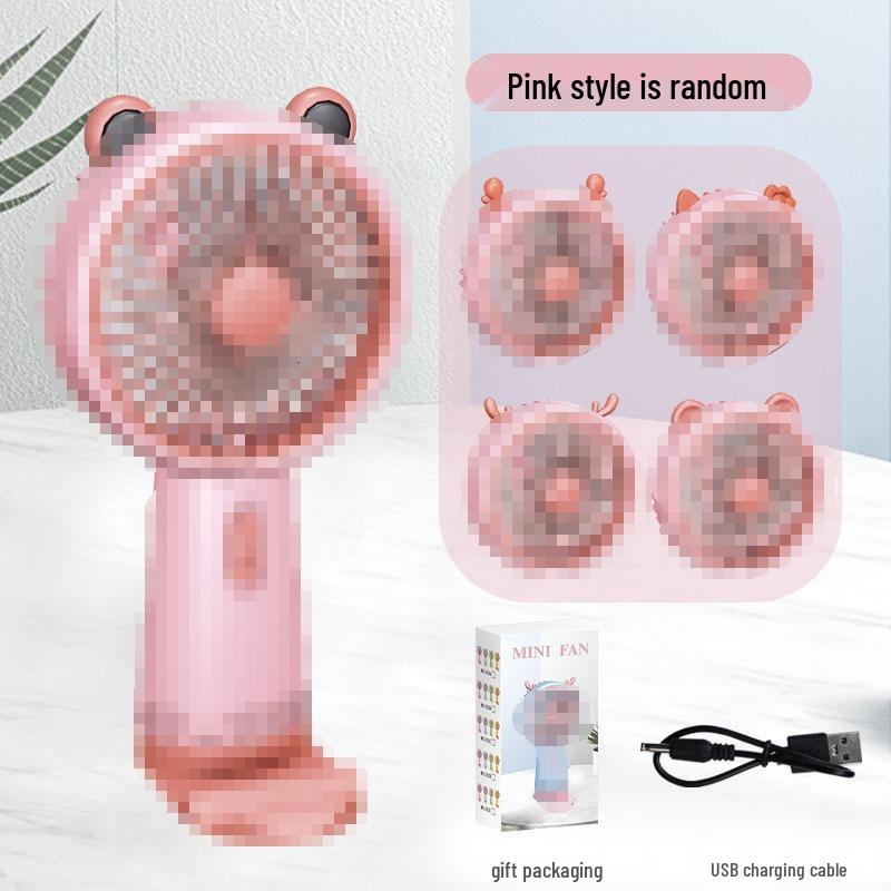 2024 Portable Cartoon USB Handheld Fan with Phone Stand 17.5*4.7*8.2 cm