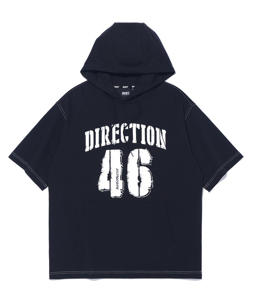 BUNKERBUSTER Contrast Stitch Lettering Hoodie Short Sleeve T-Shirt Mq7Tu424_Black