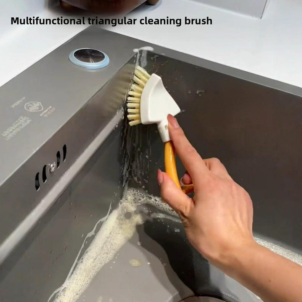 Triangular gap brush toilet floor brush Household bathroom Showerhead hole brush Kitchen hard bristle cleaning brush