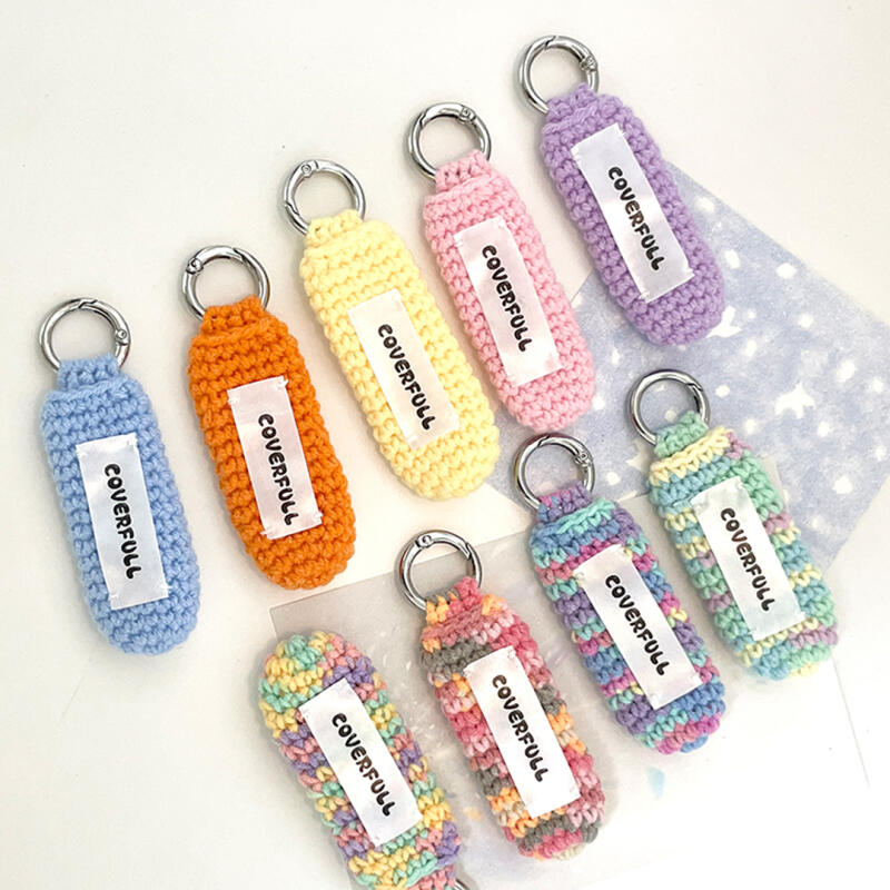 Knitted Lip Balm Keychain Lipstick Holder Case Bag Decoration
