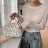 Floral Prints Women's Cosmetic Bag Cases Cotton Fabric Ladies Small Storage Bags Casual Cute Female Box Colorful Handbags